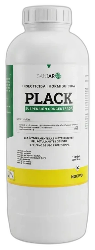 Envase de PLACK, insecticida suspensión concentrada