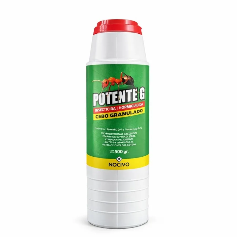 Talquera de POTENTE G, cebo granulado hormiguicida, presentación de 500 g
